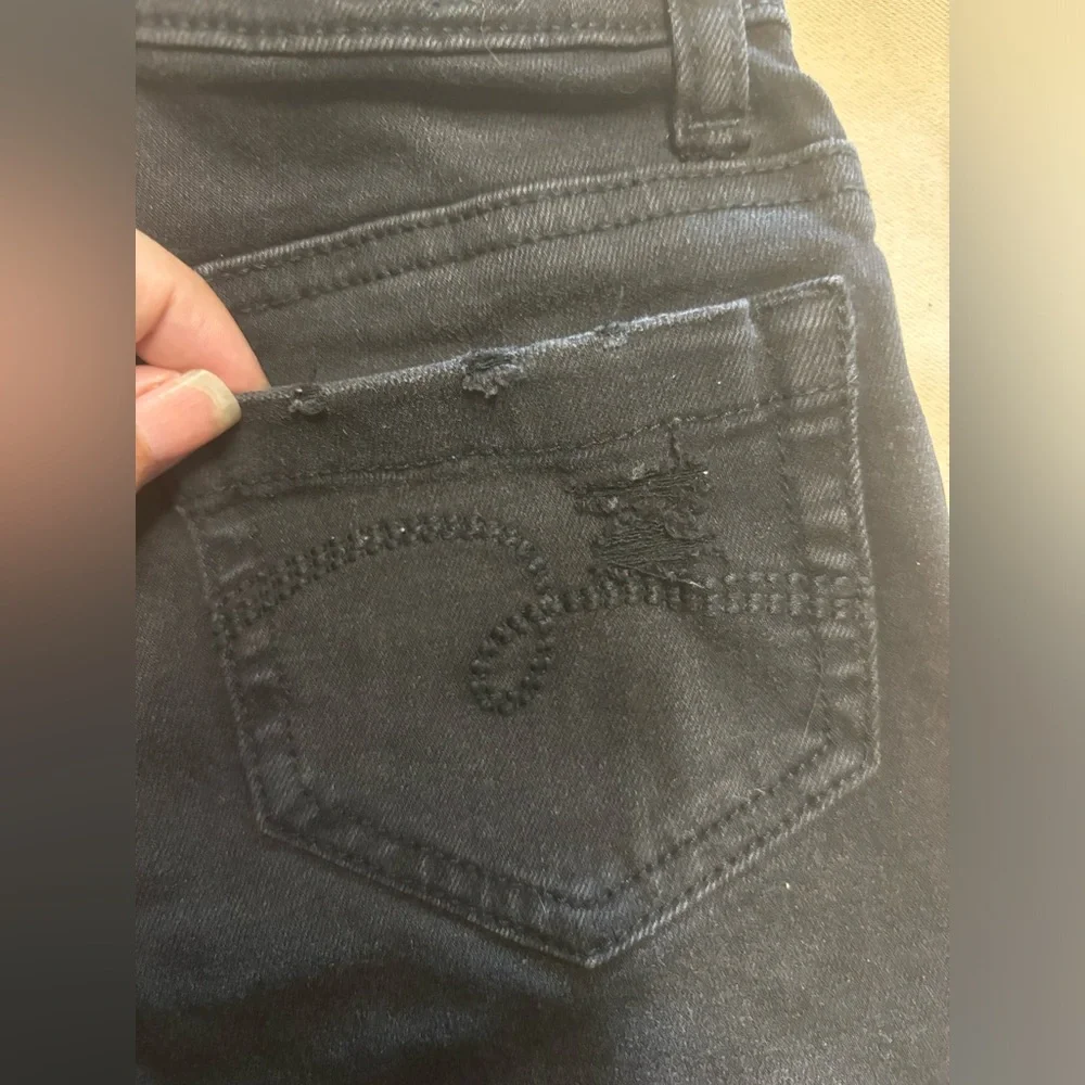Justice‎ Black Distressed Denim Jean Shorts